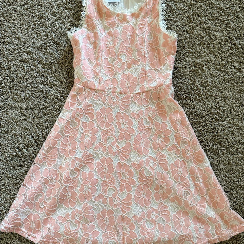 Bonnie Jean White and Pink Lace Dress